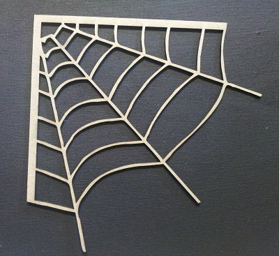 Chipboard Corner Spider Web Large
