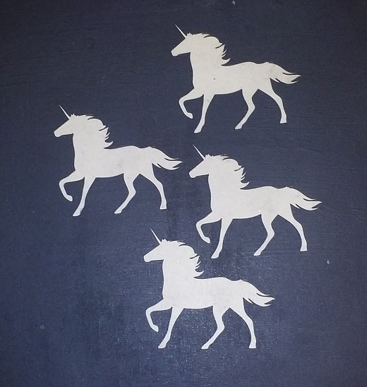 Chipboard Unicorns Running (4 Pieces)