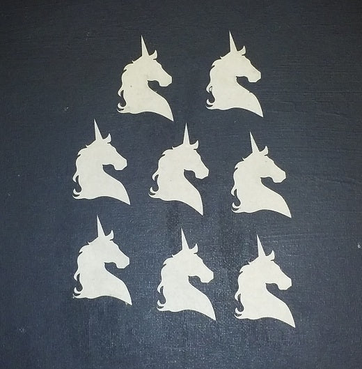 Chipboard Unicorns Heads (8 Pieces)