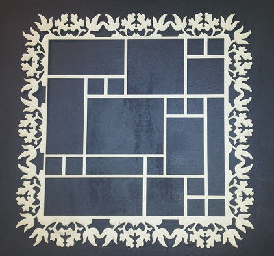 Chipboard Page Frame Flourish 1 with Squares