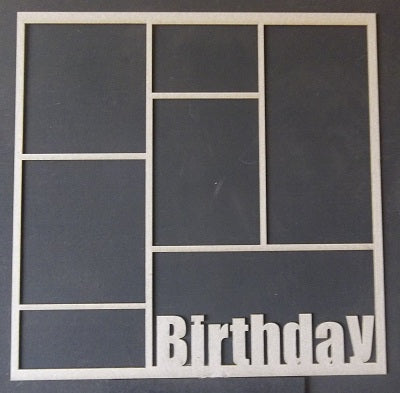 Chipboard Page Frame Birthday