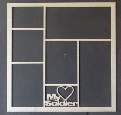 Chipboard Page Frame Love My Solider (Army)