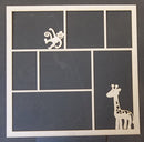 Chipboard Page Frame Monkey and Giraffe