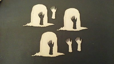 Chipboard Halloween Graveyard with Hand Escaping
