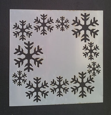 Plastic Stencil Snowflake Border