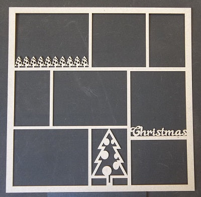 Chipboard Page Frame Christmas Tree