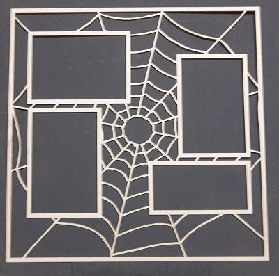 Chipboard Page Frame Square Spider Web