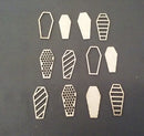 Chipboard Halloween Decorated Coffins Small