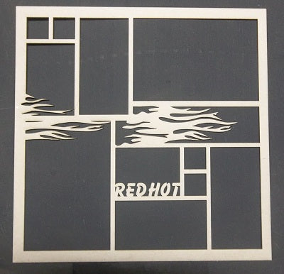 Chipboard Page Frame Red Hot with Flames 1