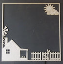 Chipboard Page Frame Farm Scene