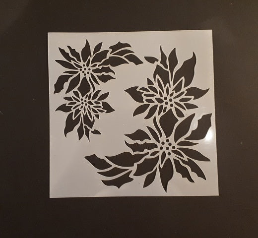 Christmas Stencil Poinsettias Corners