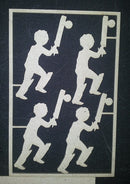 Chipboard Cricket Player Bat and Ball