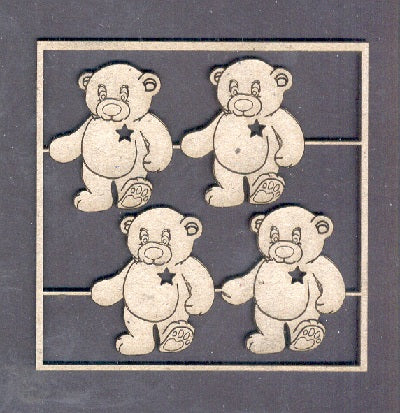 Chipboard Teddy with Star Small