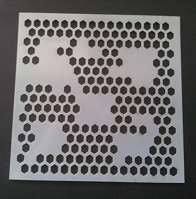 Plastic Stencil Hexagon Small Distressed