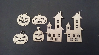 Chipboard Halloween Haunted Houses and Pumpkins