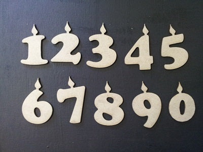 Chipboard Half Border Candle Numbers (Pack of 10)