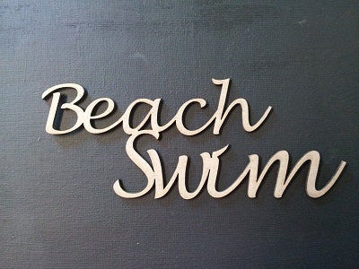 Chipboard Word Beach Swim