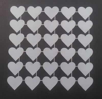 Plastic Stencil Hearts Reverse