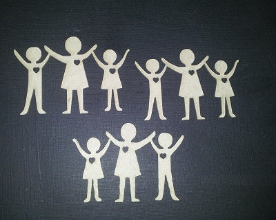 Chipboard Family with Hearts Small (3 Pieces)