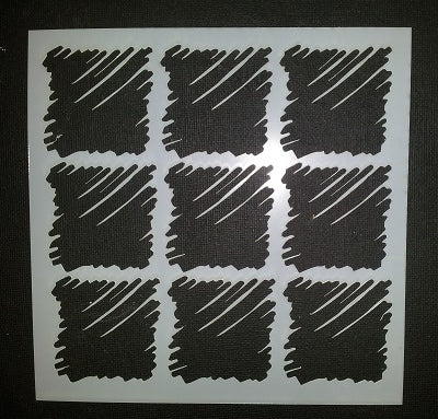 Plastic Stencil Squares Squiggle