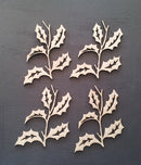 Chipboard Holly Single Holly Trigs Pieces (4 Pieces)