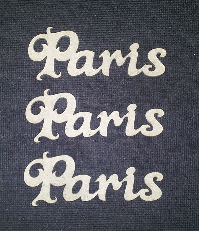 Chipboard Word Paris Small (Pack of 3)