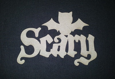 Chipboard Word Scary With Bat