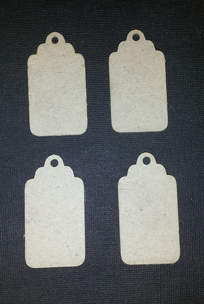 Chipboard Tags Large Scallop (4 Pieces)