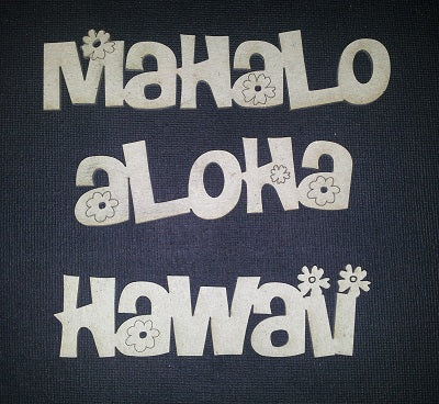 Chipboard Hawaii Word Set (3 Words)