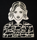 Art Journal Mixed Media Cardstock Lady with Writing Large