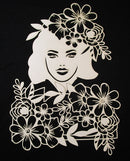 Art Journal Mixed Media Cardstock Lady with Flowers Large