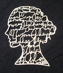 Art Journal Mixed Media Cardstock Girl Head with Writing Small