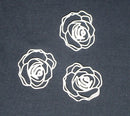 White Cardstock Rose Set of 3 Medium