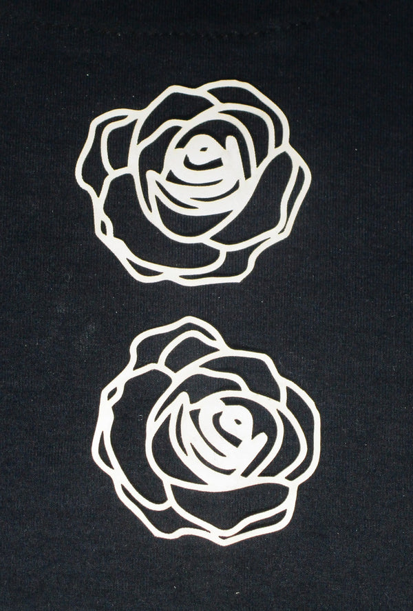 White Cardstock Rose Set of 2 Large