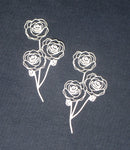White Cardstock Rose Set of 2 Small