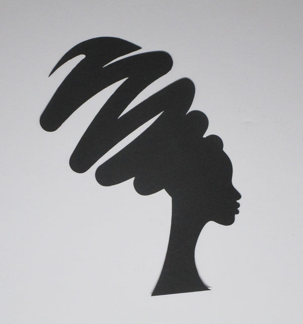 Black Cardstock Lady Head Tornado Medium