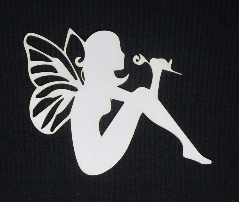 White Cardstock Fairy with Wings Sitting