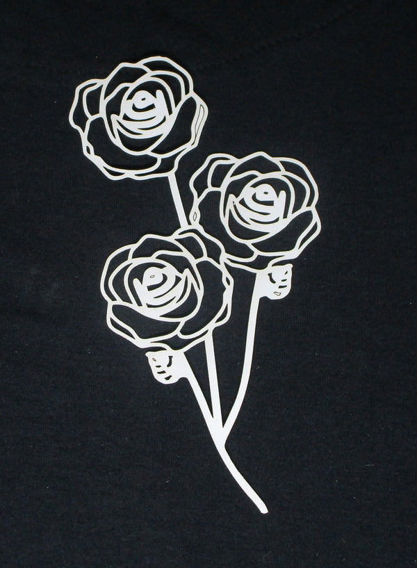 White Cardstock Rose Stems Large