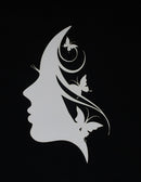 White Cardstock Face with Butterflies Medium