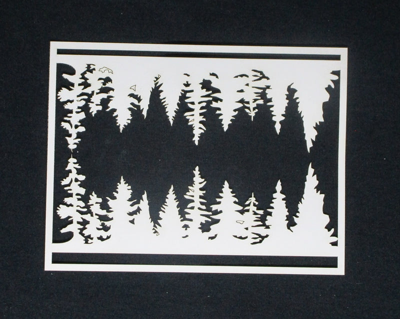 White Cardstock Forest Tree Silhouette Small