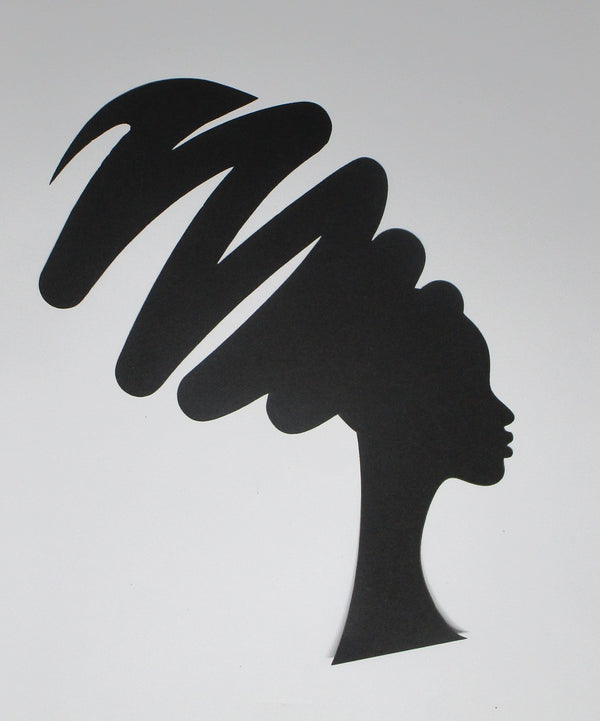 Black Cardstock Lady Head Tornado Large