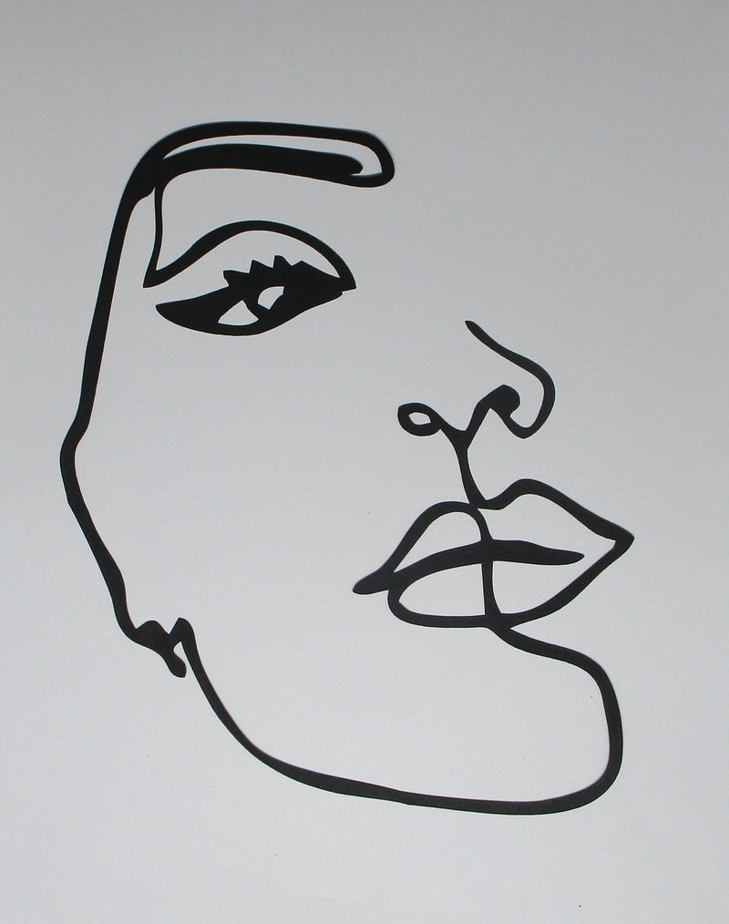 Black Cardstock Lady Squiggle Face Large