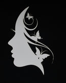 White Cardstock Face with Butterflies Large