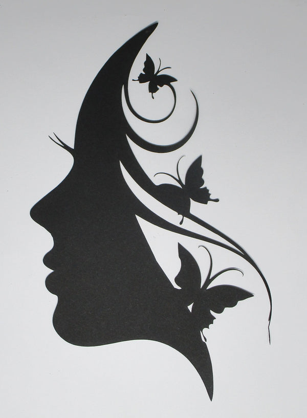 Black Cardstock Face with Butterflies Large