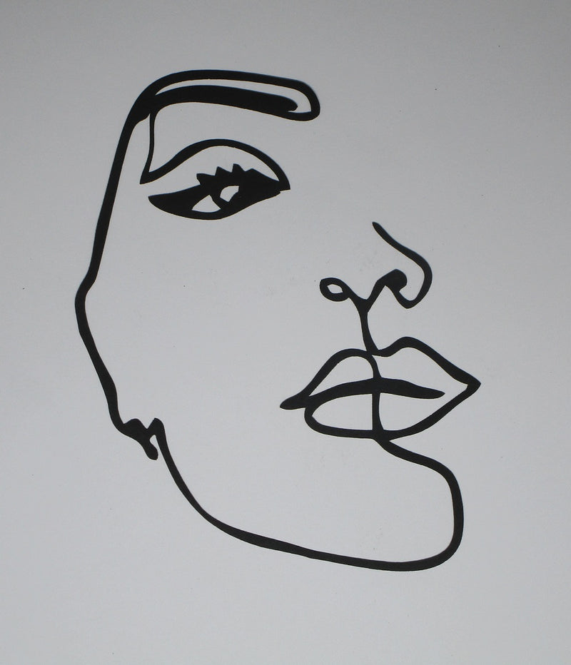 Black Cardstock Lady Squiggle Face Small