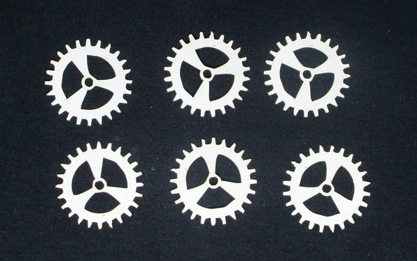 White Cardstock Cogs Trio Sprockets Large