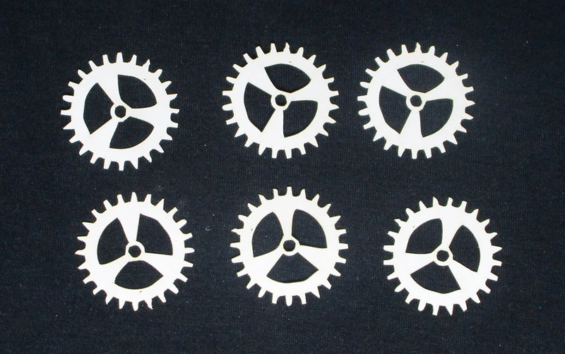 White Cardstock Cogs Trio Sprockets Large