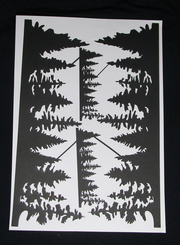 BlacK Cardstock Forest Tree Silhouette Large