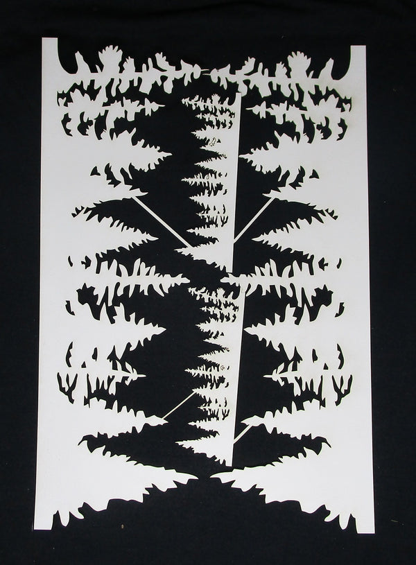 White Cardstock Forest Tree Silhouette Large