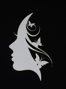 White Cardstock Face with Butterflies Small